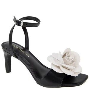 BCBGeneration - Toori Rose Ornament Dress Sandals Black & White,8.5M NWT